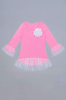Adorable Hi-Lo Top - Girls-Girls Long Sleeve Fancy Tops-6M-Pink Flash-JadeMoghul Inc.