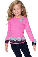 Adorable Pink Dressy Top - Girls-Not Printed-18M/2-Hot Pink-JadeMoghul Inc.