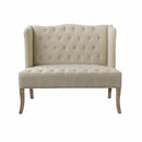 Adroitly Elevated Emery Settee-Loveseats-Ivory-MetalGlass-JadeMoghul Inc.