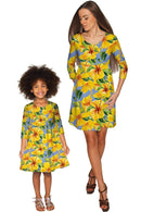 After the Rain Gloria Empire Waist Floral Mommy and Me Dress-After the Rain-18M/2-Yellow/Blue/Grey-JadeMoghul Inc.