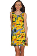 After the Rain Sanibel Empire Beach Floral Dress - Women-After the Rain-XS-Yellow/Blue/Grey-JadeMoghul Inc.