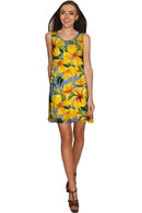 After the Rain Sanibel Empire Beach Floral Dress - Women-After the Rain-XS-Yellow/Blue/Grey-JadeMoghul Inc.