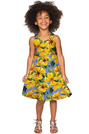 After the Rain Sanibel Empire Waist Mother and Daughter Dress-After the Rain-18M/2-Yellow/Blue/Grey-JadeMoghul Inc.