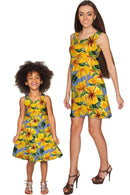 After the Rain Sanibel Empire Waist Mother and Daughter Dress-After the Rain-18M/2-Yellow/Blue/Grey-JadeMoghul Inc.