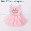 Ai Meng Baby Flower Girls Princess First Birthday Outfits One Two Three Years Old Birthday Baby Toddler Dresses Clothes Striped-5F80-JadeMoghul Inc.