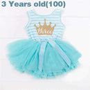 Ai Meng Baby Flower Girls Princess First Birthday Outfits One Two Three Years Old Birthday Baby Toddler Dresses Clothes Striped-5L100-JadeMoghul Inc.