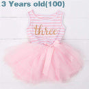 Ai Meng Baby Flower Girls Princess First Birthday Outfits One Two Three Years Old Birthday Baby Toddler Dresses Clothes Striped-9F100-JadeMoghul Inc.