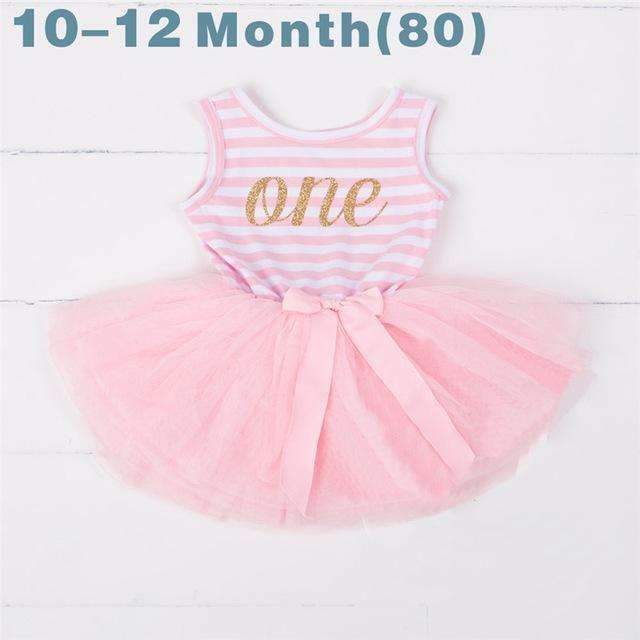 Ai Meng Baby Flower Girls Princess First Birthday Outfits One Two Three Years Old Birthday Baby Toddler Dresses Clothes Striped-9F80-JadeMoghul Inc.