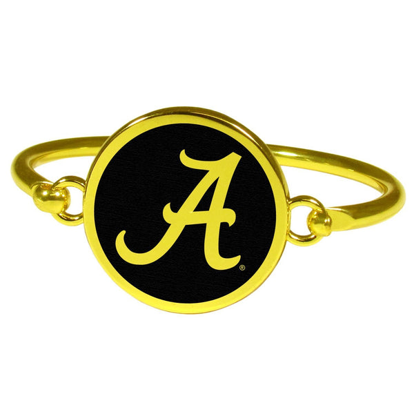 Alabama Crimson Tide Gold Tone Bangle Bracelet-NCAA,Alabama Crimson Tide,Jewelry & Accessories-JadeMoghul Inc.