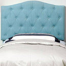 Alipaz Contemporary Twin Size Headboard, Blue-Headboards-Blue-Linen-like Fabric Solid Wood & Others-JadeMoghul Inc.