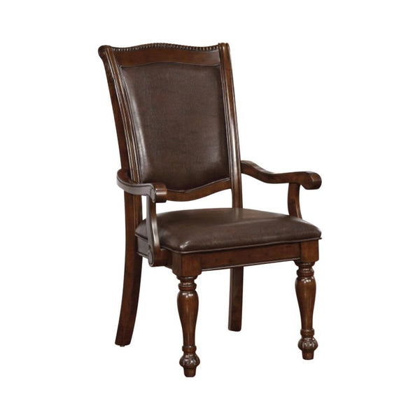 Alpena Traditional Arm Chair, Brown Cherry, Set Of 2-Armchairs and Accent Chairs-Brown Cherry-Solid Wood Wood Veneer & Others-JadeMoghul Inc.