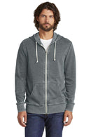 Alternative Burnout Laid-Back Zip Hoodie. AA8636-Sweatshirts/Fleece-Washed Black-XS-JadeMoghul Inc.