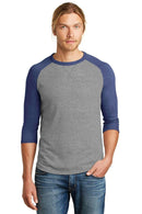 Alternative Dugout 3/4-Sleeve Vintage 50/50 Tee. AA5057-Juniors & Young Men-Smoke/ Vintage Royal-3XL-JadeMoghul Inc.