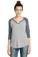 Alternative Outfield 3/4-Sleeve Vintage 50/50 Tee. AA5060-Ladies-Silver/ Vintage Navy-2XL-JadeMoghul Inc.