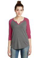 Alternative Outfield 3/4-Sleeve Vintage 50/50 Tee. AA5060-Ladies-Vintage Coal/ Vintage Pink-2XL-JadeMoghul Inc.