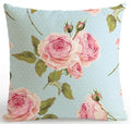 American Style Small Fresh Flower Cushion Pastoral Garden Flowers Bird Garland Leaf Pillow Rose Peony Watercolor For Home Decor-A10-45x45cm Just Cover-JadeMoghul Inc.