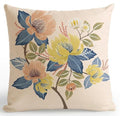 American Style Small Fresh Flower Cushion Pastoral Garden Flowers Bird Garland Leaf Pillow Rose Peony Watercolor For Home Decor-A12-45x45cm Just Cover-JadeMoghul Inc.