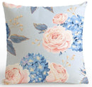 American Style Small Fresh Flower Cushion Pastoral Garden Flowers Bird Garland Leaf Pillow Rose Peony Watercolor For Home Decor-A13-45x45cm Just Cover-JadeMoghul Inc.