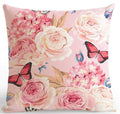 American Style Small Fresh Flower Cushion Pastoral Garden Flowers Bird Garland Leaf Pillow Rose Peony Watercolor For Home Decor-A14-45x45cm Just Cover-JadeMoghul Inc.