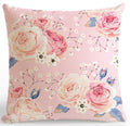 American Style Small Fresh Flower Cushion Pastoral Garden Flowers Bird Garland Leaf Pillow Rose Peony Watercolor For Home Decor-A15-45x45cm Just Cover-JadeMoghul Inc.