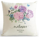 American Style Small Fresh Flower Cushion Pastoral Garden Flowers Bird Garland Leaf Pillow Rose Peony Watercolor For Home Decor-A17-45x45cm Just Cover-JadeMoghul Inc.