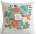 American Style Small Fresh Flower Cushion Pastoral Garden Flowers Bird Garland Leaf Pillow Rose Peony Watercolor For Home Decor-A2-45x45cm Just Cover-JadeMoghul Inc.
