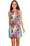 Amour Adele Blue Vintage Floral Shift Party Dress - Women-Amour-XS-Blue/Red-JadeMoghul Inc.