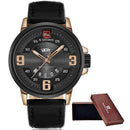 Analog Quartz Watch For Men / Waterproof Casual Sports Watch-gold black-JadeMoghul Inc.