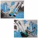 Anchor Oil Painting Print Set On Canvas,White,Set Of Two-Paintings-White-Canvas-JadeMoghul Inc.