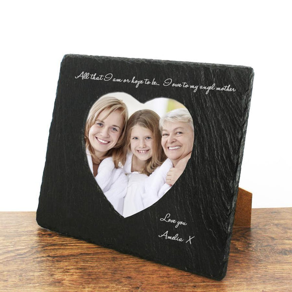 Mother's Day Gifts Angel Mother Heart Slate Photoframe