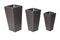 Anodized Aluminum Rattan Planter Brown Set of 3-Indoor Pots and Planters-Brown-Aluminum-JadeMoghul Inc.