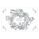 Antique Chic Personalized Paper Place Mat - Floral Frame Charcoal (Pack of 1)-Weddingstar-Charcoal-JadeMoghul Inc.
