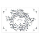 Antique Chic Personalized Paper Place Mat - Floral Frame Charcoal (Pack of 1)-Weddingstar-Charcoal-JadeMoghul Inc.