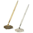 Antique Filigree Base Pen Set Silver (Pack of 1)-Wedding Reception Accessories-JadeMoghul Inc.