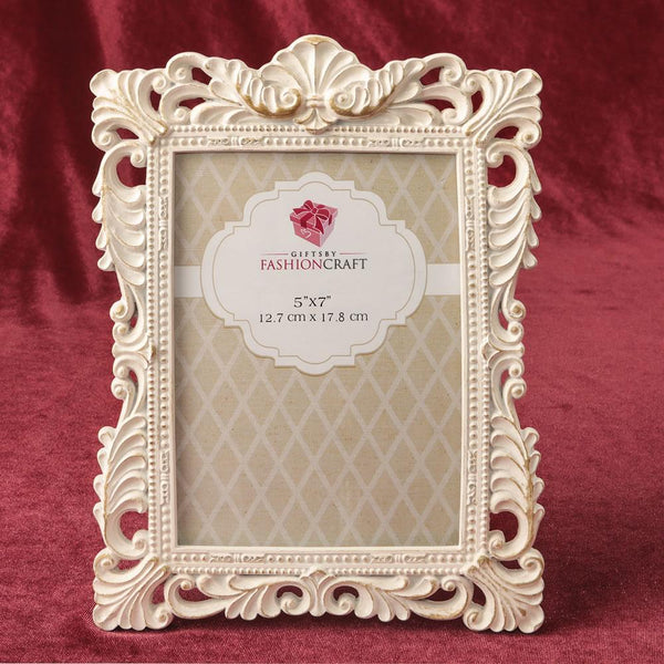 Antique ivory brushed gold leaf 5 x 7 frame-Personalized Gifts By Type-JadeMoghul Inc.