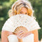 Antique Lace Hand Fan Ivory (Pack of 1)-Wedding Parasols Umbrellas & Fans-JadeMoghul Inc.