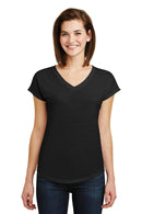 Anvil Ladies Tri-Blend V-Neck Tee. 6750VL-Ladies-Black-M-JadeMoghul Inc.