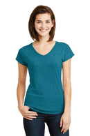 Anvil Ladies Tri-Blend V-Neck Tee. 6750VL-Ladies-Heather Galapagos Blue-2XL-JadeMoghul Inc.