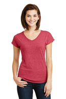 Anvil Ladies Tri-Blend V-Neck Tee. 6750VL-Ladies-Heather Red-2XL-JadeMoghul Inc.