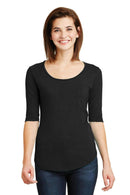 Anvil Ladies Tri-BlendDeep Scoop Neck 1/2-Sleeve Tee. 6756L-Ladies-Black-2XL-JadeMoghul Inc.