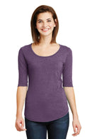 Anvil Ladies Tri-BlendDeep Scoop Neck 1/2-Sleeve Tee. 6756L-Ladies-Heather Aubergine-2XL-JadeMoghul Inc.