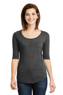 Anvil Ladies Tri-BlendDeep Scoop Neck 1/2-Sleeve Tee. 6756L-Ladies-Heather Dark Grey-2XL-JadeMoghul Inc.
