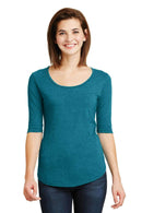 Anvil Ladies Tri-BlendDeep Scoop Neck 1/2-Sleeve Tee. 6756L-Ladies-Heather Galapagos Blue-2XL-JadeMoghul Inc.