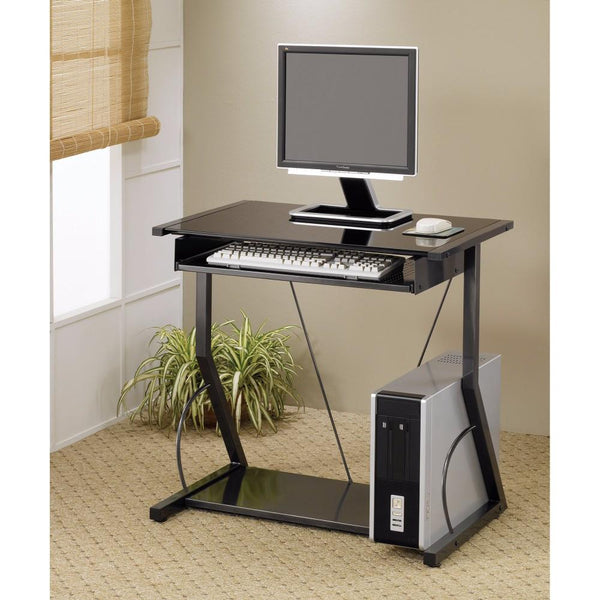 Appealing Well Designed black computer desk-Desks and Hutches-BLACK-GLASS-JadeMoghul Inc.