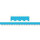 AQUA MINI POLKA DOTS BORDER TRIM-Learning Materials-JadeMoghul Inc.