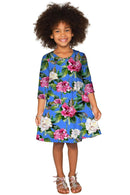 Aquarelle Gloria Empire Waist Floral Mommy and Me Dresses-Aquarelle-18M/2-Blue/Pink/Green-JadeMoghul Inc.