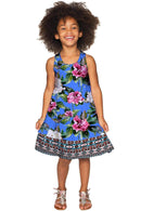 Aquarelle Sanibel Empire Waist Mommy and Me Dress-Aquarelle-18M/2-Blue/Pink/Green-JadeMoghul Inc.