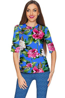 Aquarelle Sophia Elbow Sleeve Party Top - Mommy & Me-Aquarelle-18M/2-Blue/Pink/Green-JadeMoghul Inc.