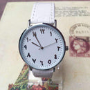 Arabic Numbers Genuine Leather Women Quartz Watch-White Men-JadeMoghul Inc.