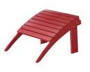 Arched Wooden Ottoman with Slatted Design and straight Legs, Red
